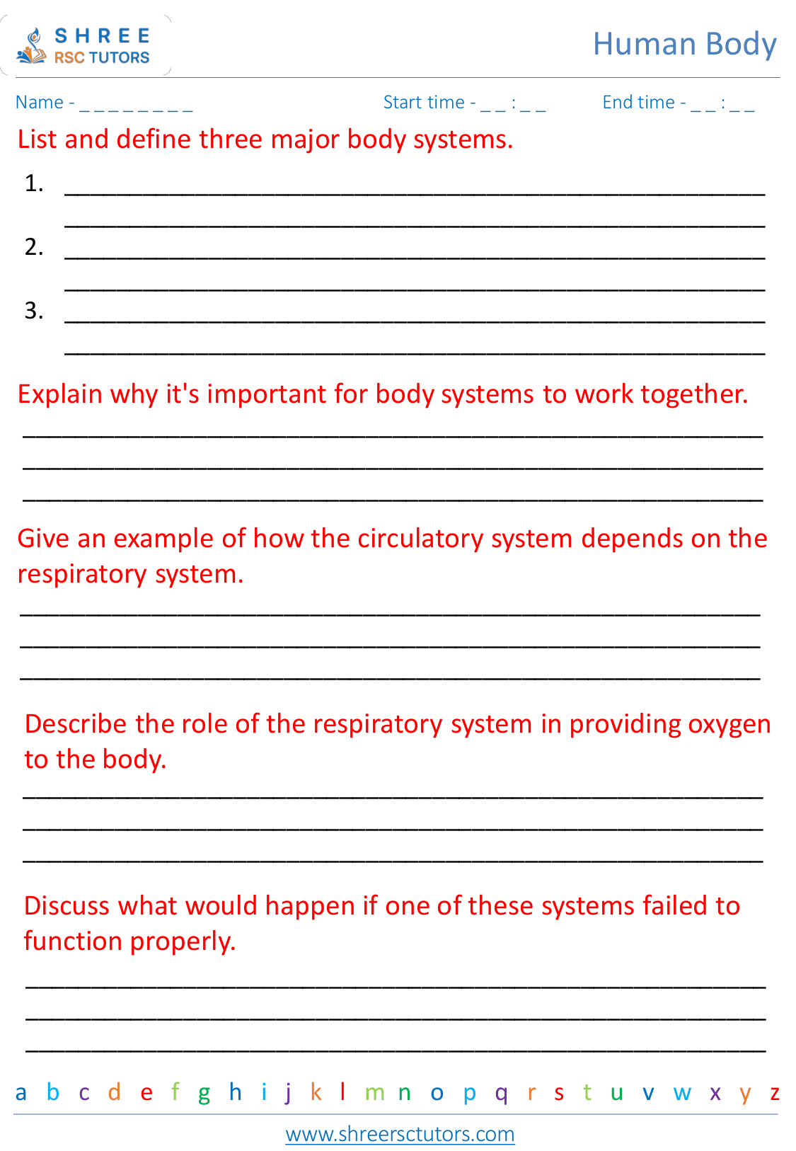 Interdependence of body systems worksheets for Grade 5 Science | shree ... Interdependence of body systems worksheets for Grade 5 Science | shree ...